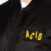 Acid Letter - Padded Bomber Jacket - Black - Wasted Heroes