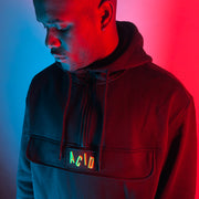 Acid Letter - 3/4 Zipped Pullover Hood - Black - Wasted Heroes