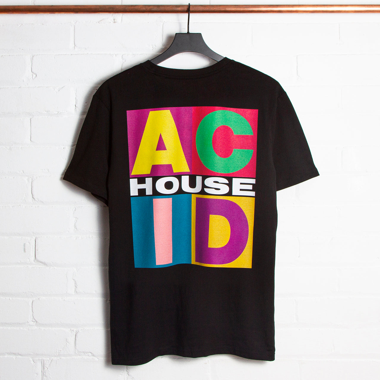 Squares Acid House Back Print - Tshirt - Black