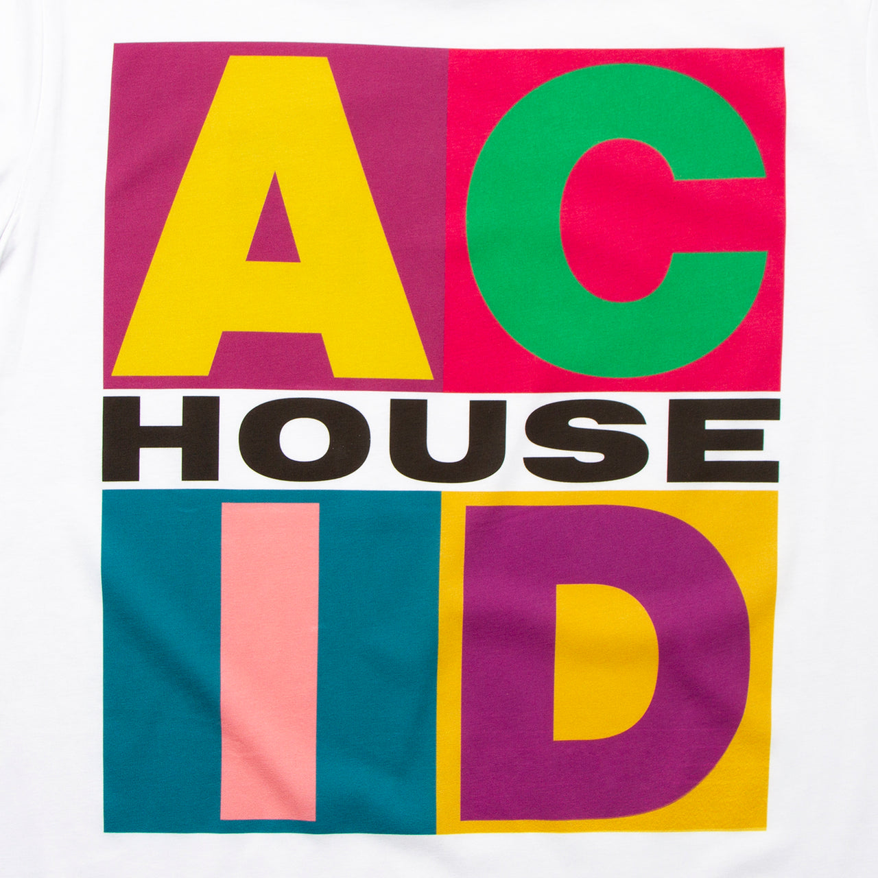 Squares Acid House Back Print - Tshirt - White