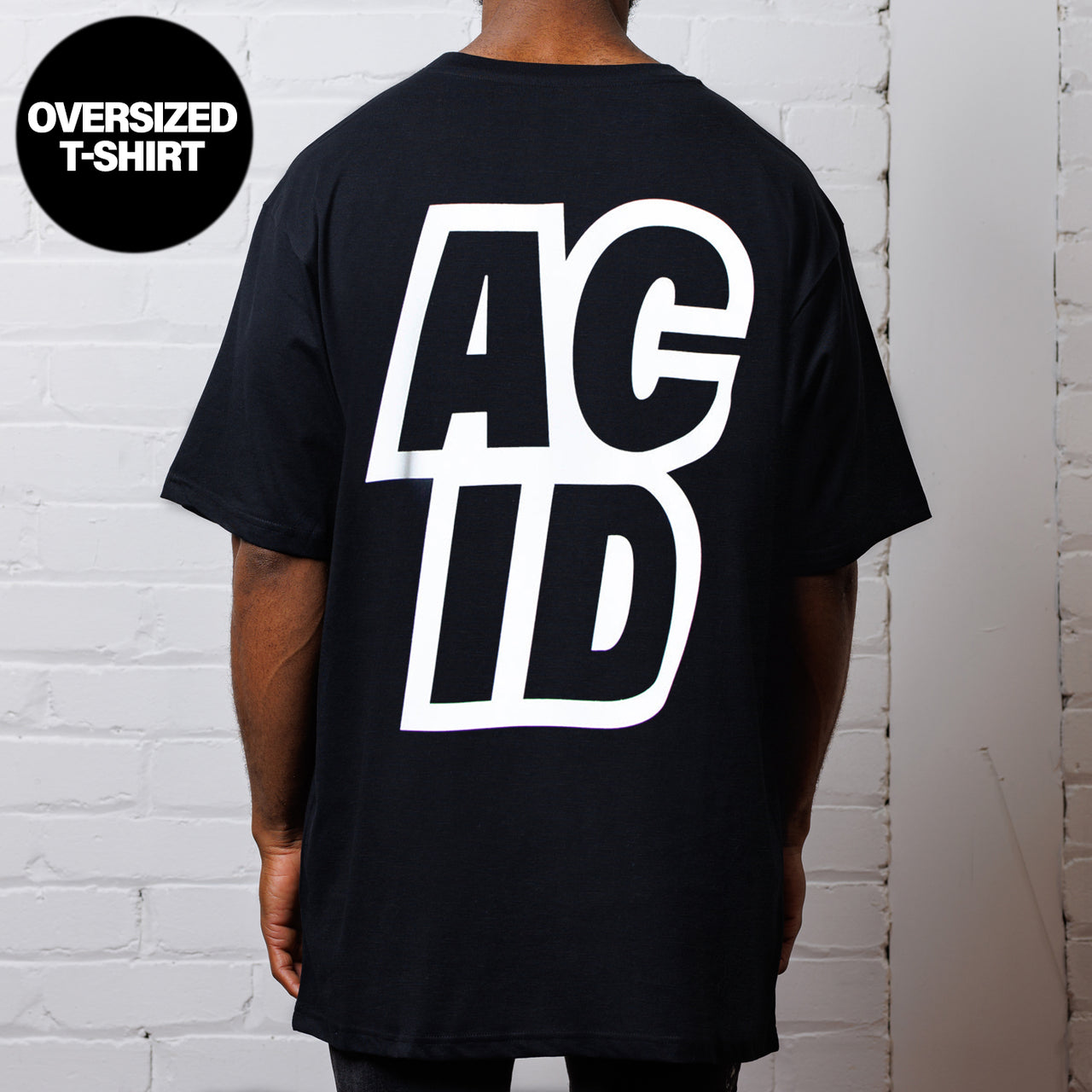 Acid Sport Back Print  - Oversized Tshirt - Black