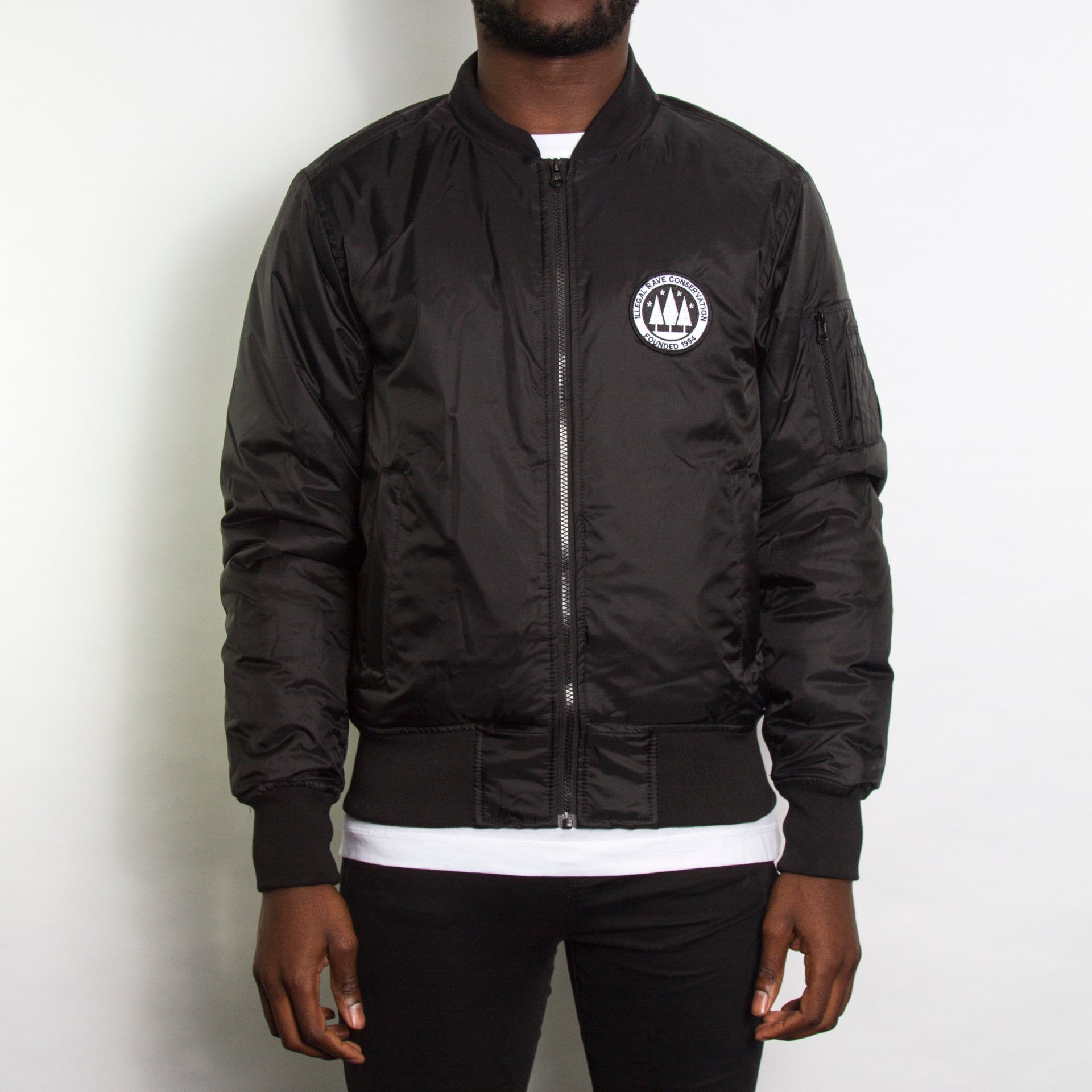 Illegal Rave - Padded Bomber Jacket - Black - Wasted Heroes