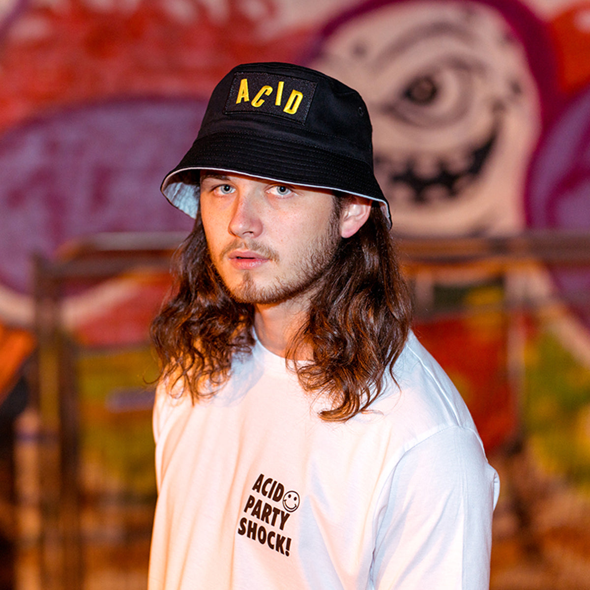 Acid Letter - Bucket Hat - Black - Wasted Heroes