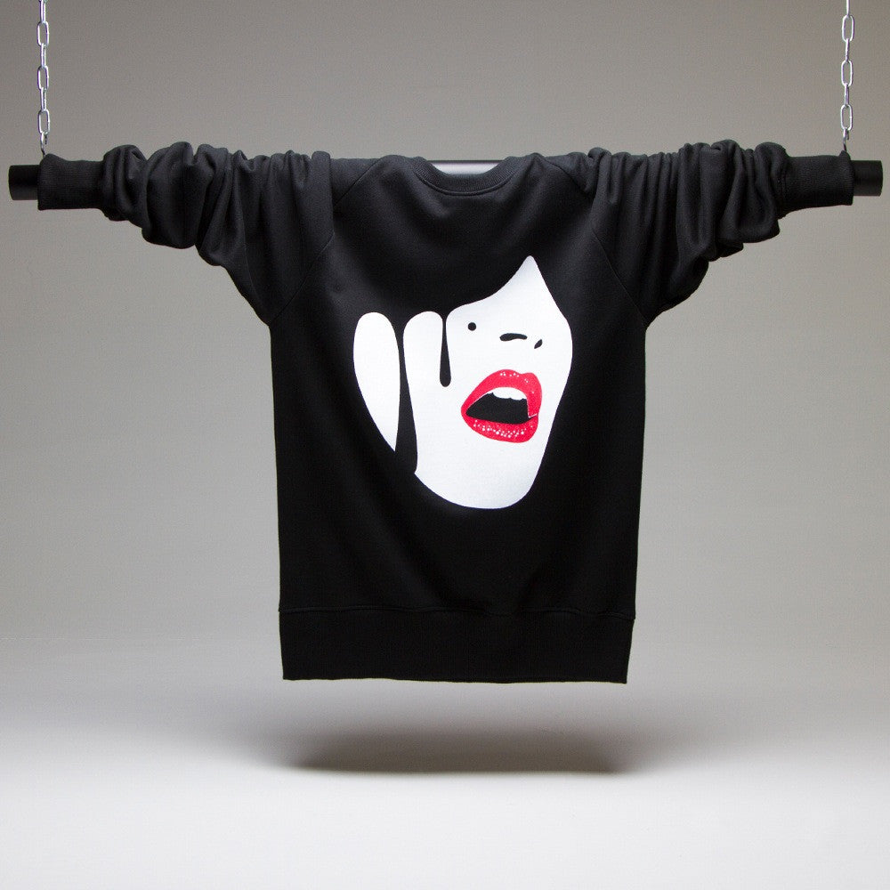 Droplet Face - Sweatshirt - Black - Wasted Heroes