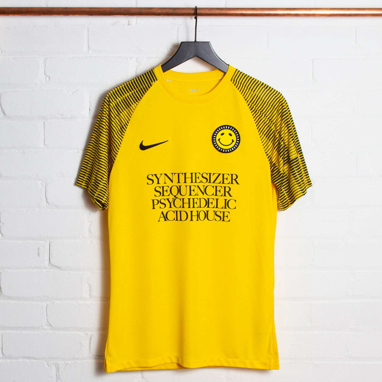 Wasted Heroes FC Academy Black Sleeve 012 - Football Jersey - Yellow Smiley