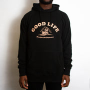 Good Life Front Print - Pullover Hood - Black - Wasted Heroes