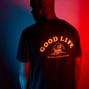 Good Life Peach Print - Longline - Black - Wasted Heroes