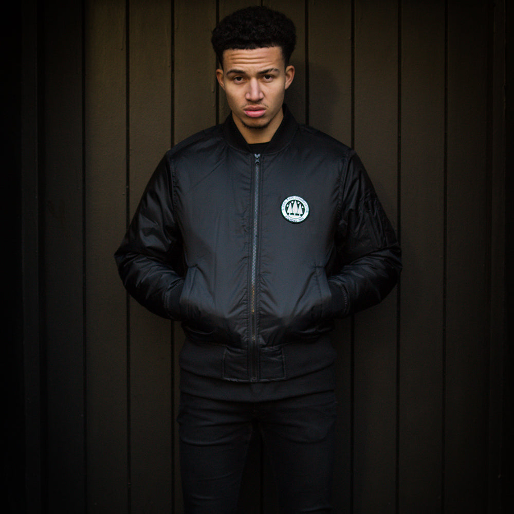 Illegal Rave - Padded Bomber Jacket - Black - Wasted Heroes