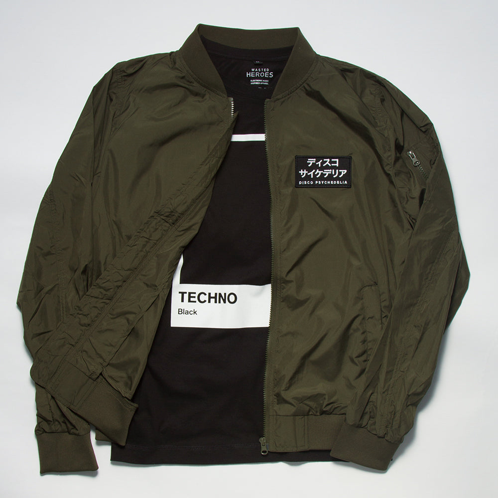 Disco Psychedelia -  Lightweight Bomber - Green - Wasted Heroes