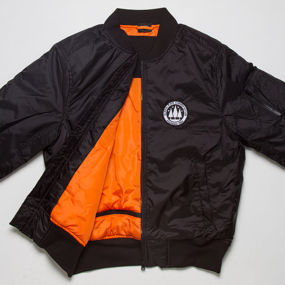 Illegal Rave - Padded Bomber Jacket - Black - Wasted Heroes