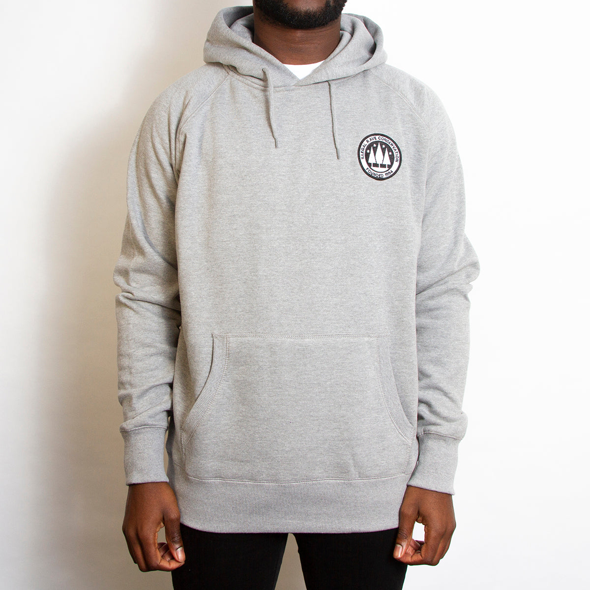 Illegal Rave Crest - Pullover Hoodie - Grey - Wasted Heroes