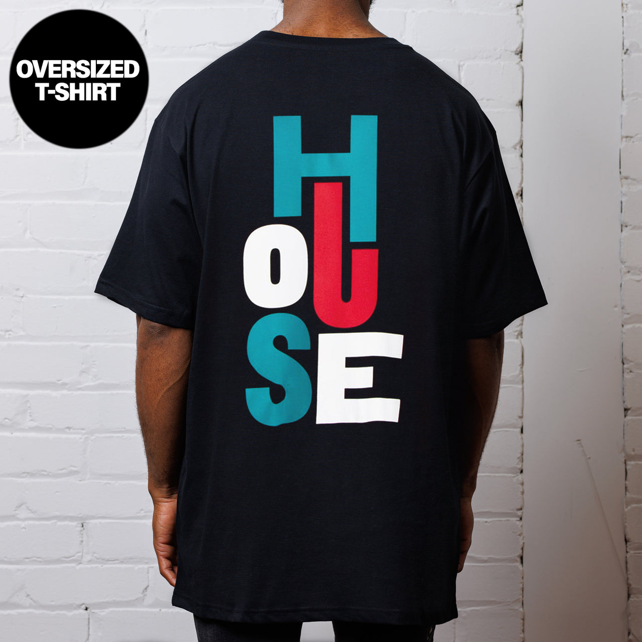 Just House Back Print  - Oversized Tshirt - Black