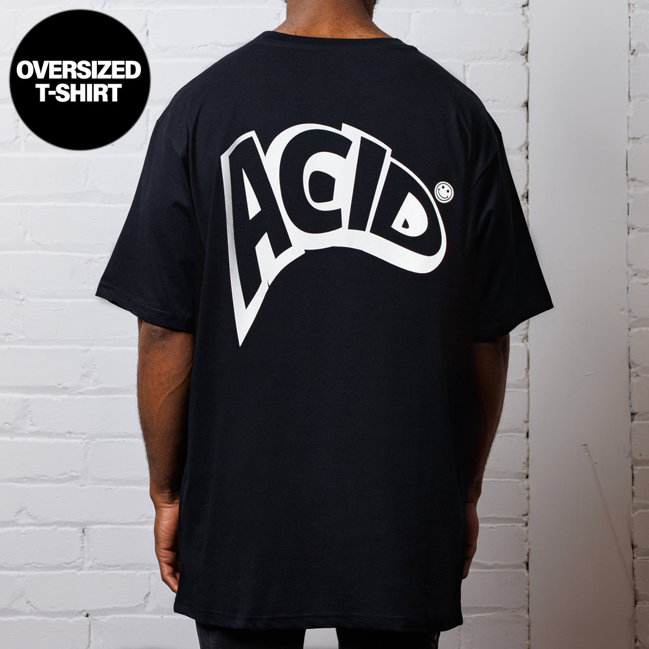 Acid Jam Back Print  - Oversized Tshirt - Black