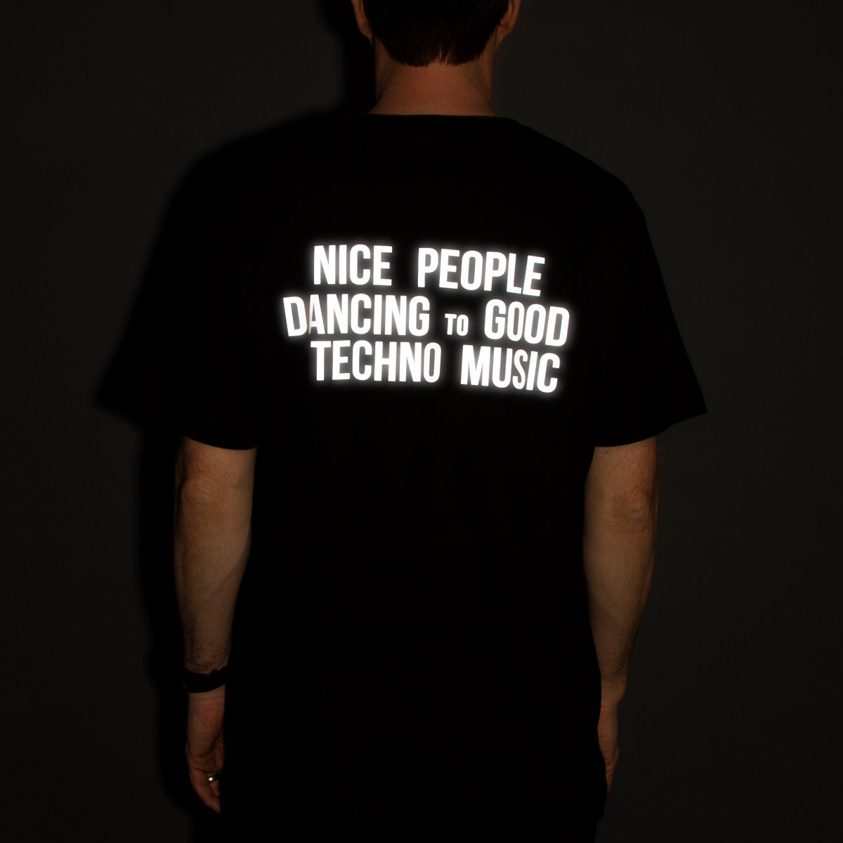 Reflective Peoples Techno Back Print - Tshirt - Black - Wasted Heroes