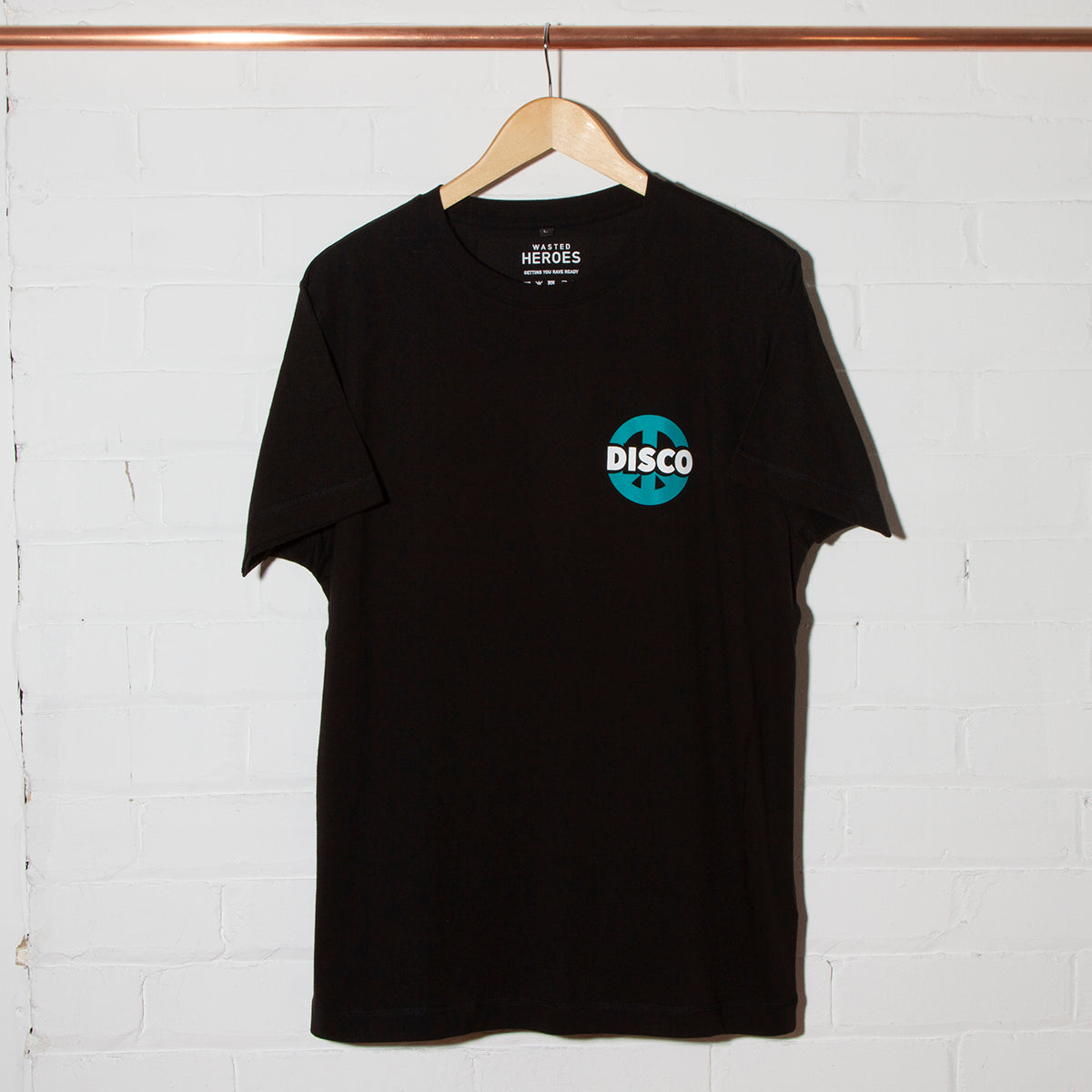 Disco Peace BlueGreen - Tshirt - Black - Wasted Heroes