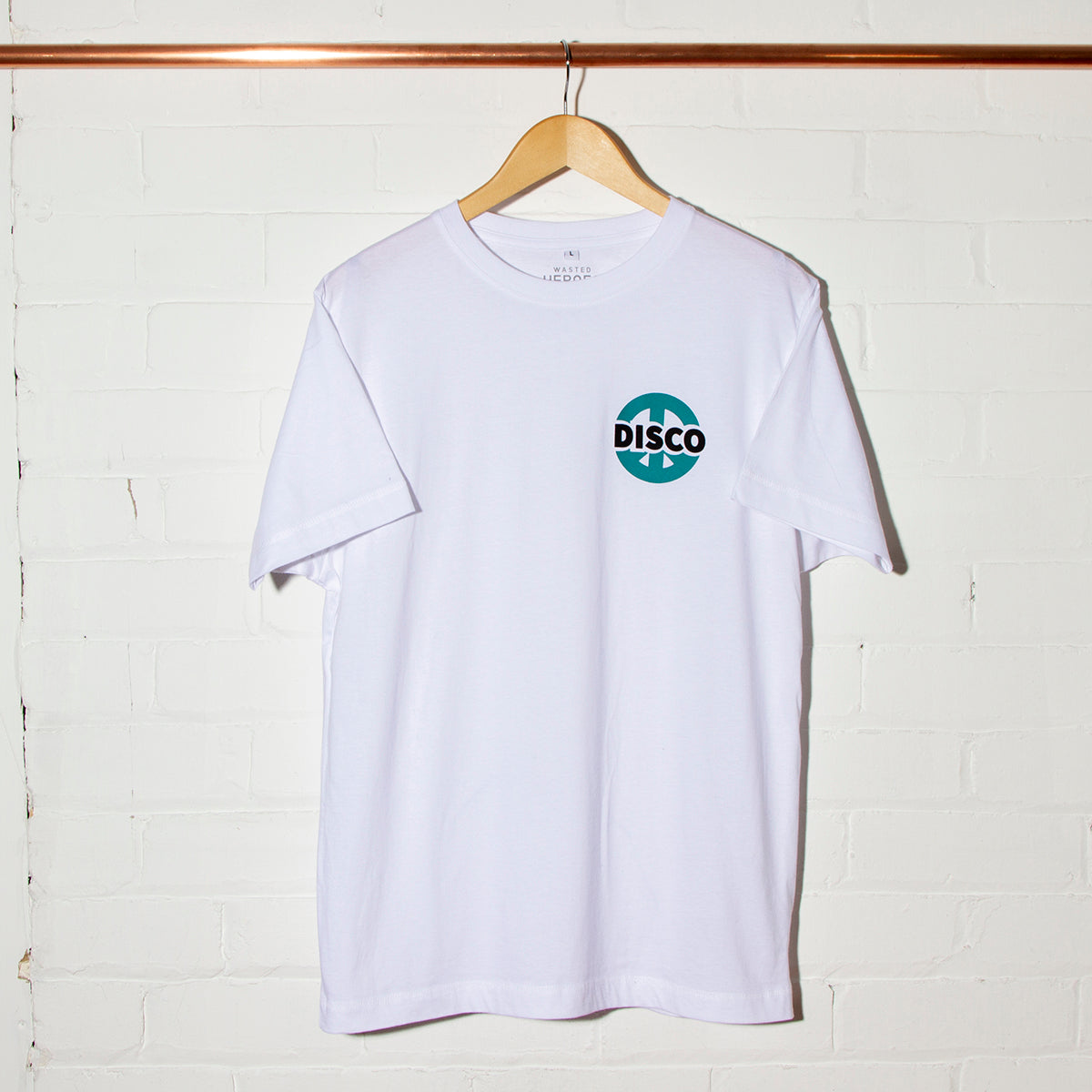 Disco Peace BlueGreen - Tshirt - White - Wasted Heroes