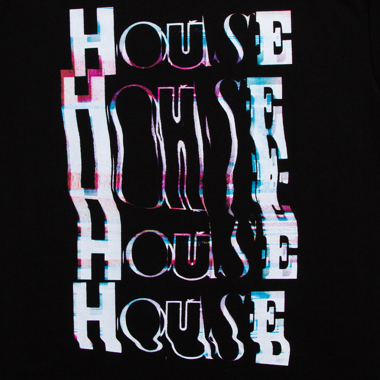 Distorted House Front Print - Tshirt - Black