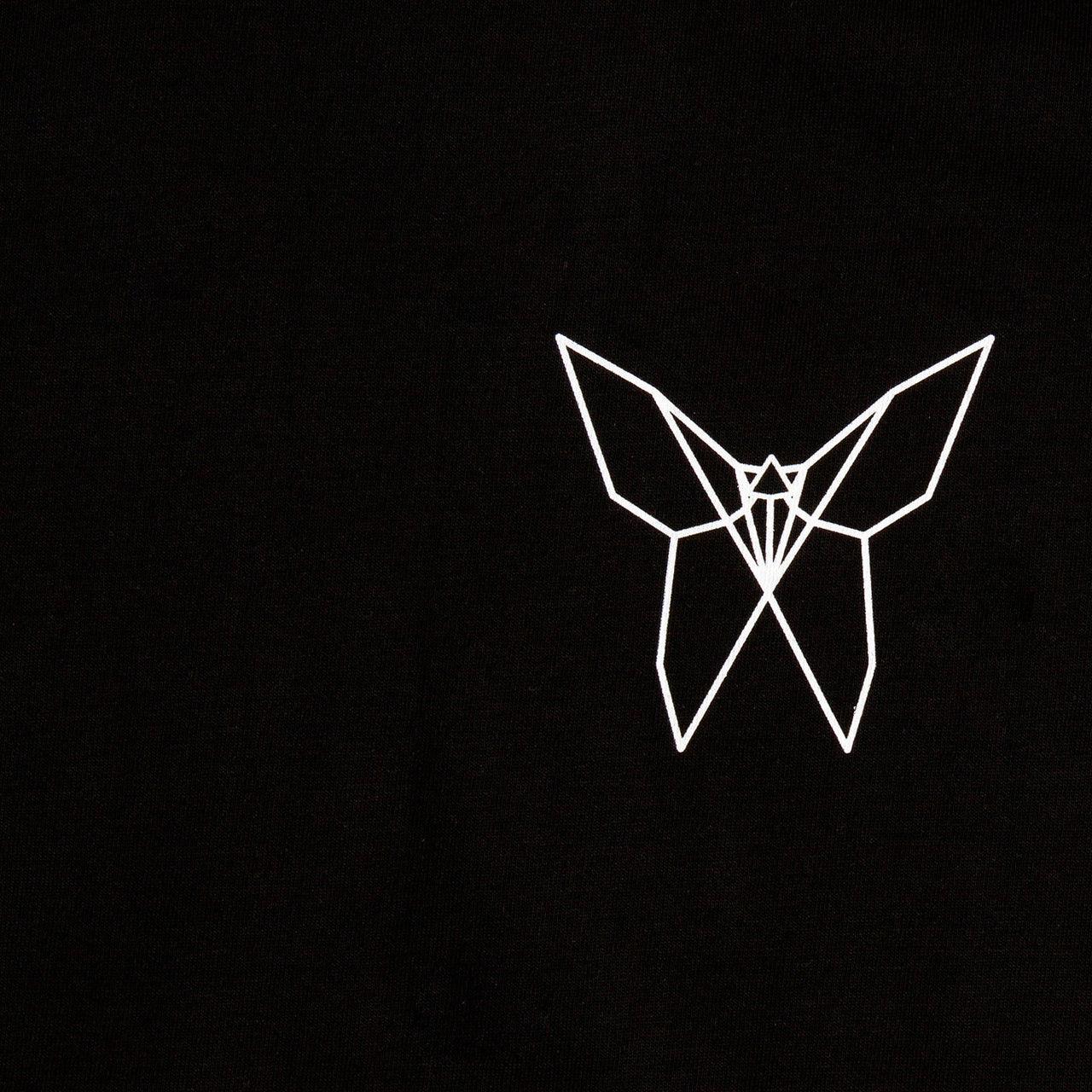 Origami Butterfly Front Print - Tshirt - Black