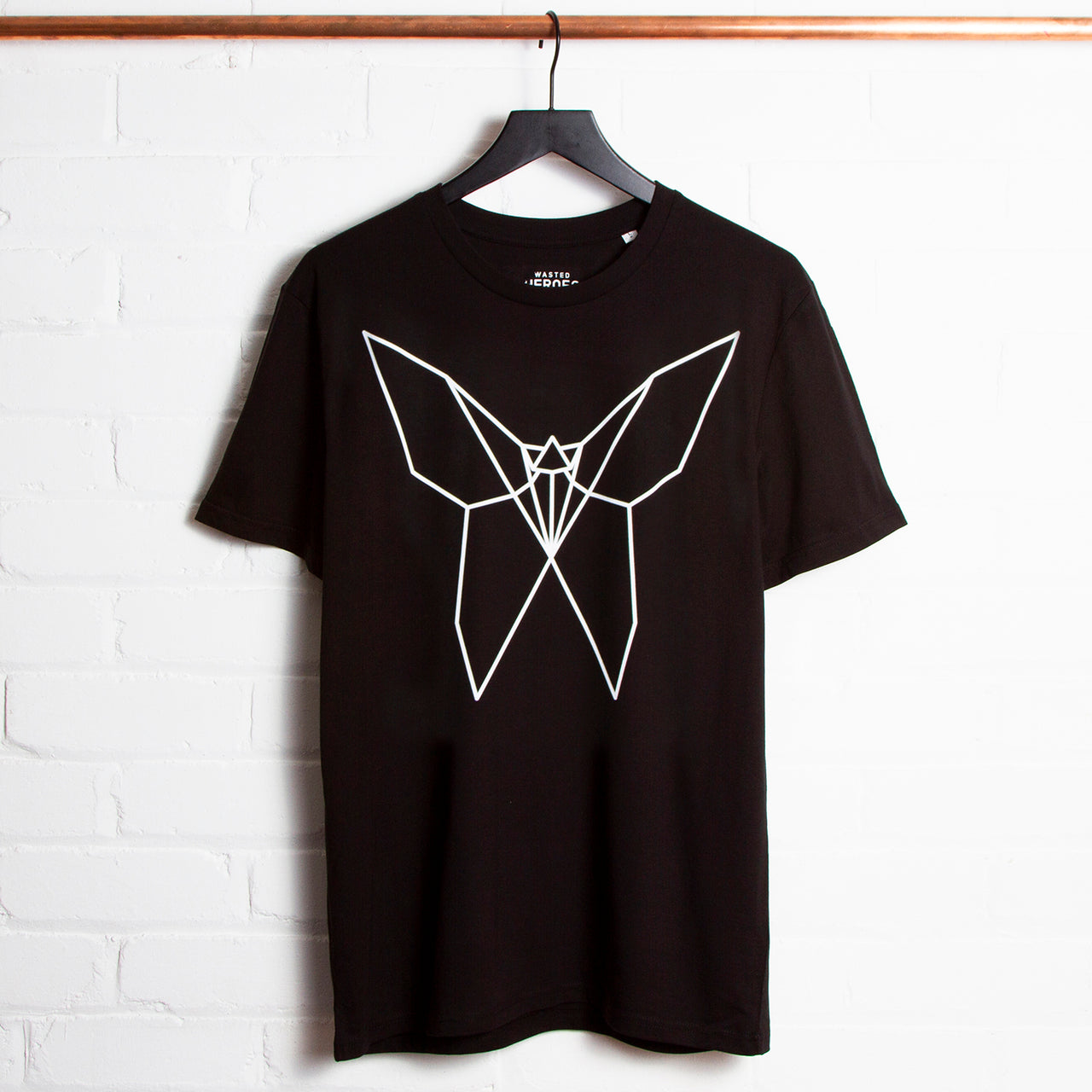 Origami Butterfly Front Print - Tshirt - Black