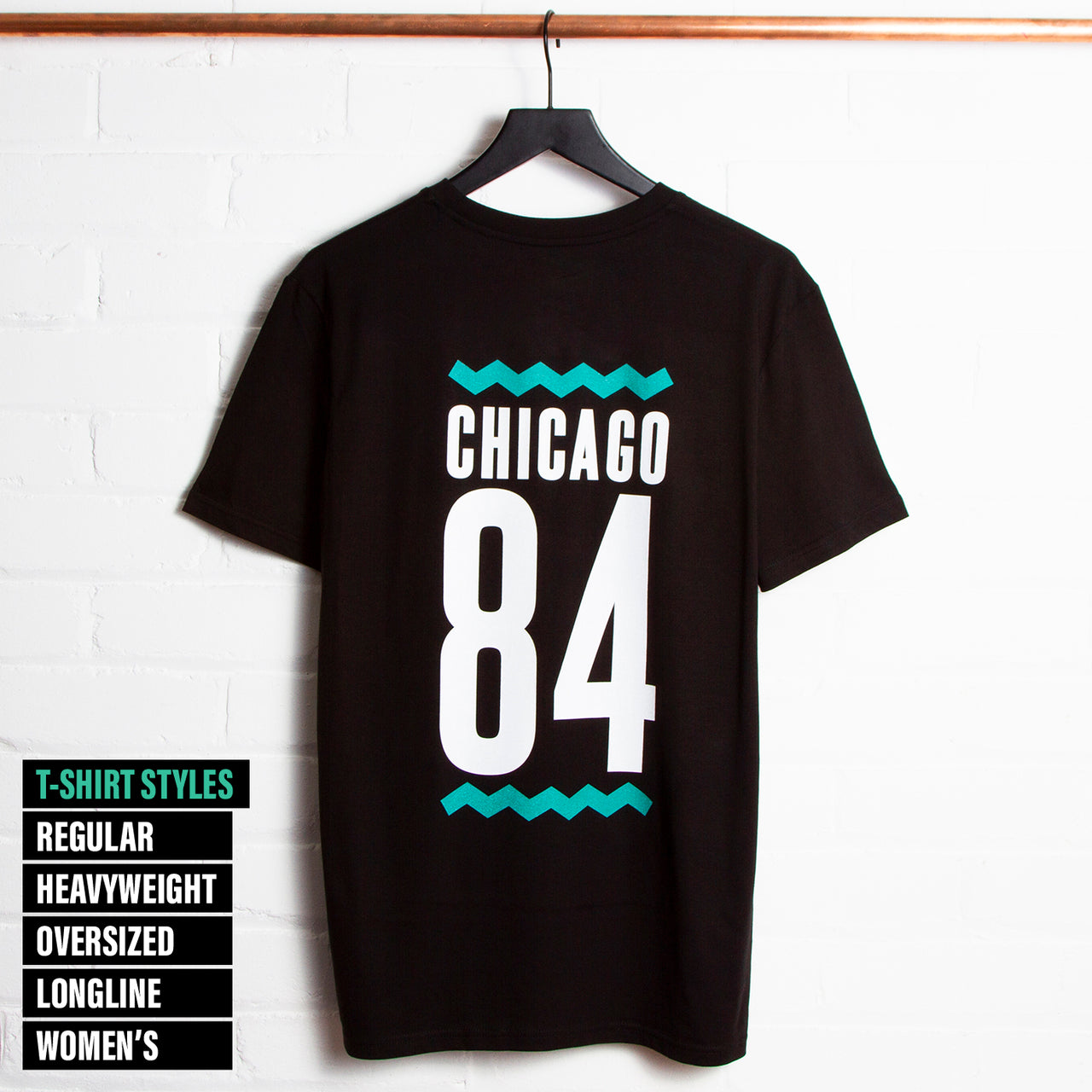 Chicago 84 Back Print - Tshirt - Black