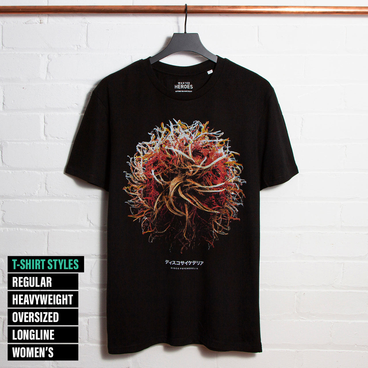 004 Disco Psychedelia Front Print - Tshirt - Black