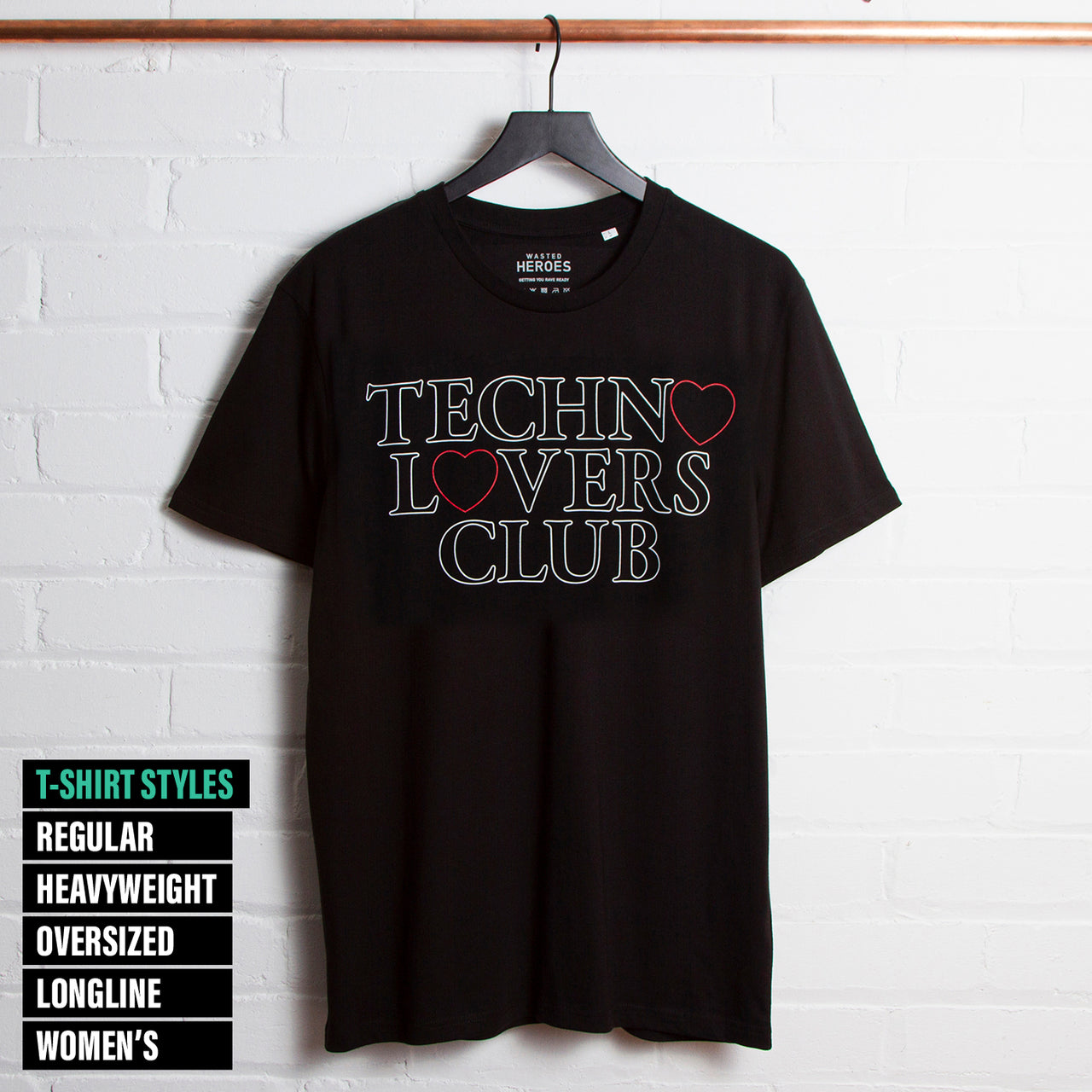 Techno Lovers front Print - Tshirt - Black