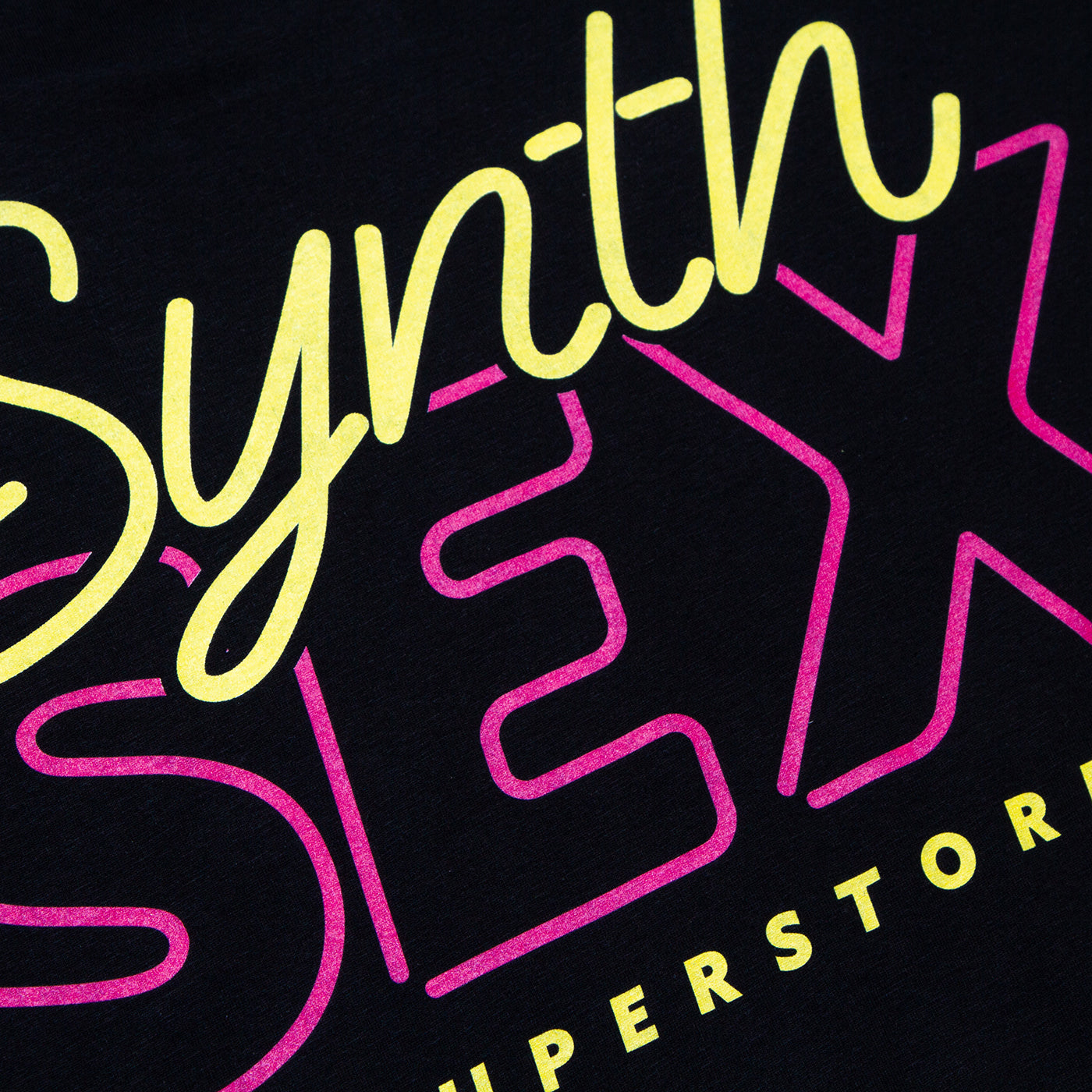 Synth Sex Neon Back Print Tshirt Black