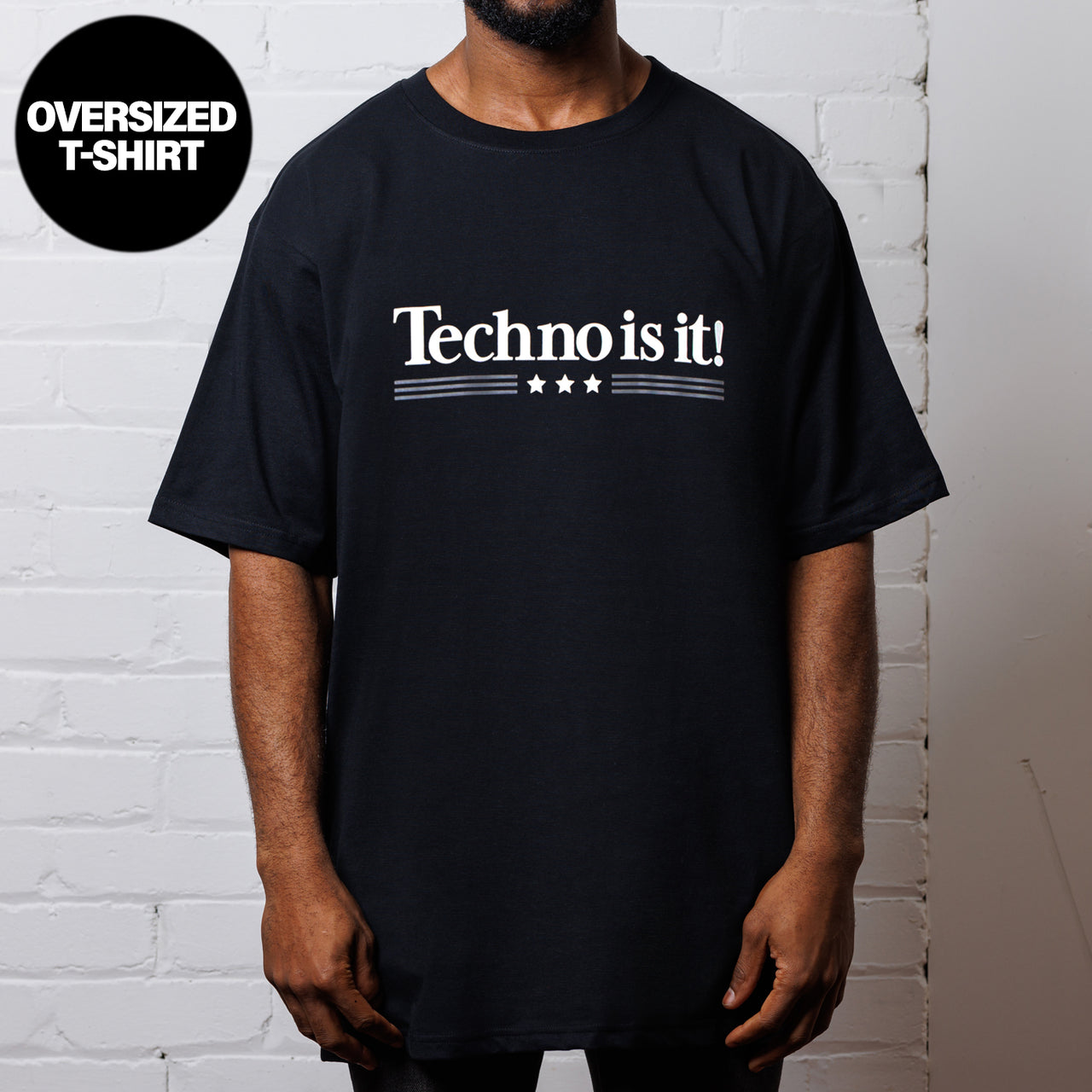 Techno Is It  - V1 Oversized Tshirt - Black
