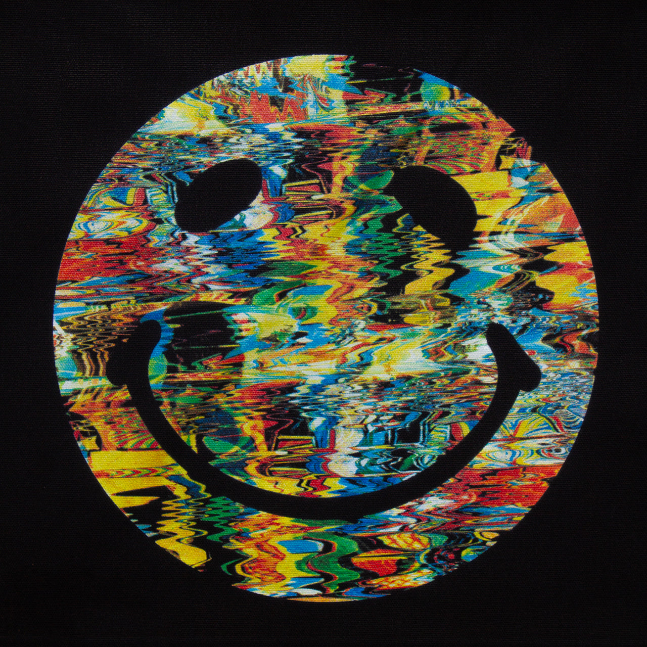Smiley Colour Blast - Gusset Tote Bag - Black
