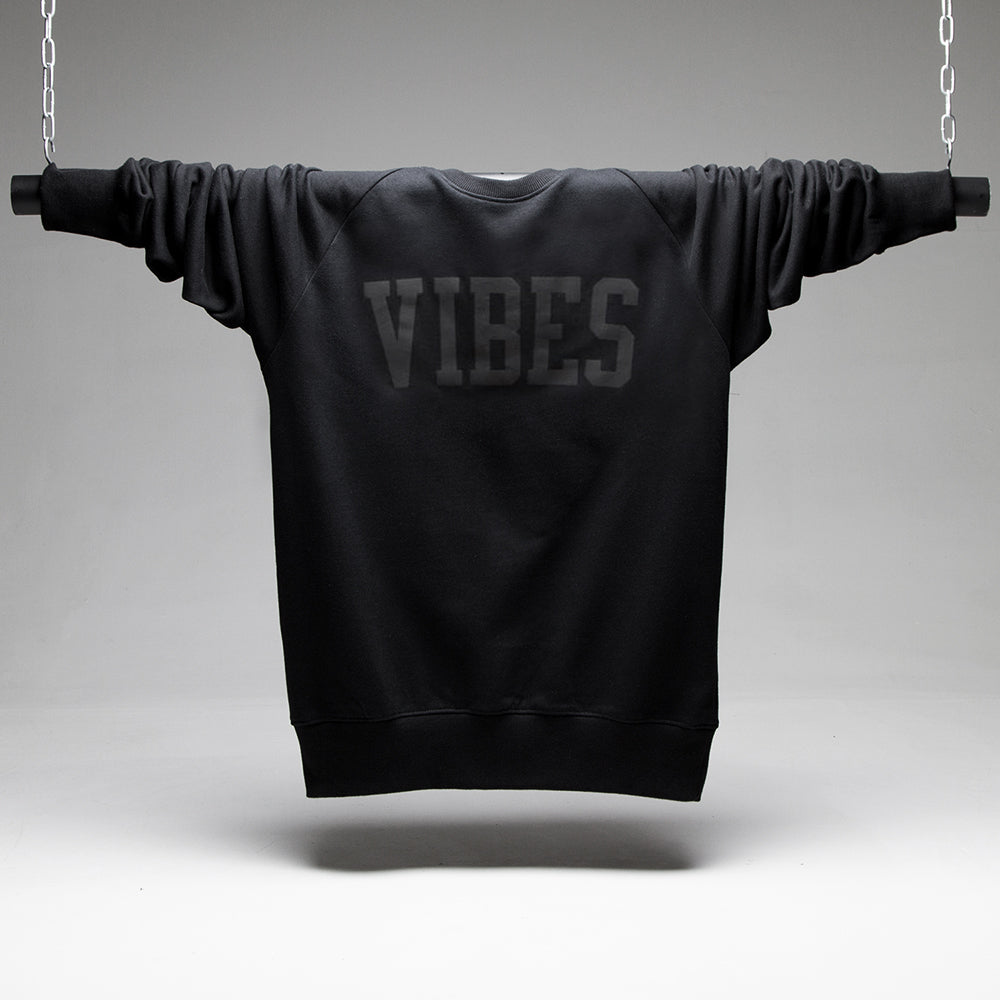 Vibes Blk On Blk - Sweatshirt - Black - Wasted Heroes