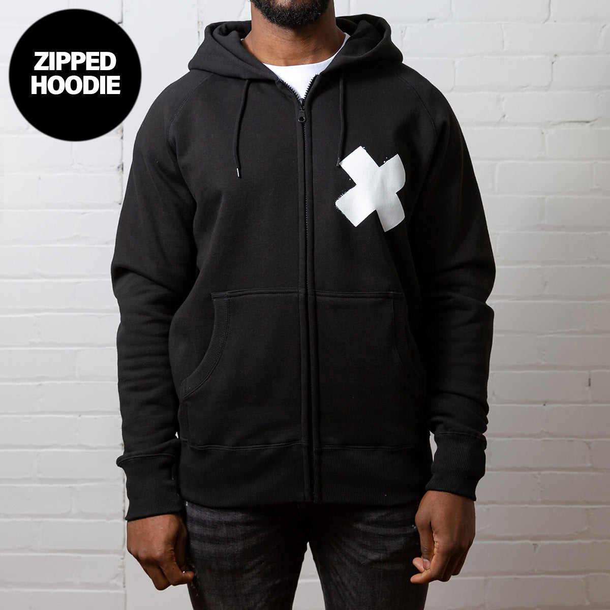 X - Zipped Hood - Black